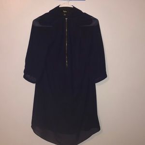 navy blue three quarter sleeve dress